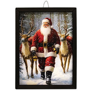 Santa Walking Reindeer Box Frame - 12x16