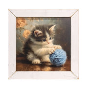 Kitten and Yarn Framed Print - 12" Sq.