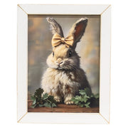 Golden Bow Bunny Portrait Framed Print - 12x16