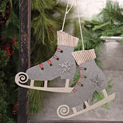 Galvanized Skate Ornament