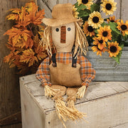 Burlap & Orange Plaid Stuffed Scarecrow
