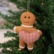 Stuffed Gingerbread with Country Gingham Heart Ornament