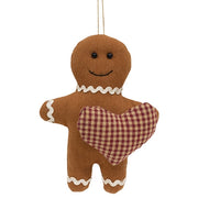 Stuffed Gingerbread with Country Gingham Heart Ornament