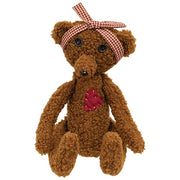 Stuffed Heart Patch Teddy Bear With Gingham Bow