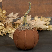 Stuffed Mossy Top Round Orange Pumpkin - 4" Dia.