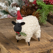 Stuffed Standing Primitive Santa Hat Sheep Sheep - 3.5"H