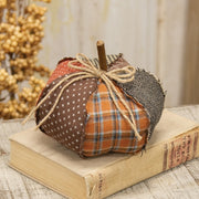 Stuffed Patchwork Pumpkin - 6.5"H