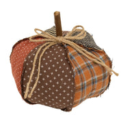 Stuffed Patchwork Pumpkin - 6.5"H