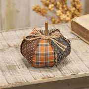 Stuffed Patchwork Pumpkin - 5"H