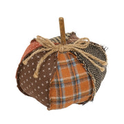 Stuffed Patchwork Pumpkin - 5"H