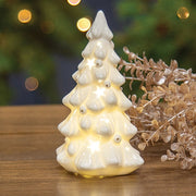 LED White Ceramic Christmas Tree - 6"H