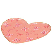 Pink Enamel Heart Dish With Bows