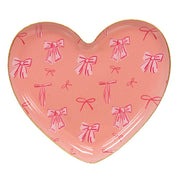 Pink Enamel Heart Dish With Bows