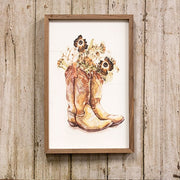 Cowboy Boots & Flowers Framed Print - 12x16