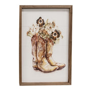 Cowboy Boots & Flowers Framed Print - 12x16