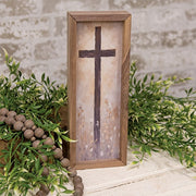 Cross With Flowers Framed Print - 4x12