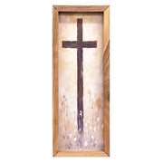 Cross With Flowers Framed Print - 4x12
