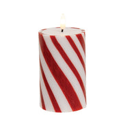Candy Cane LED Timer Pillar - 6"H