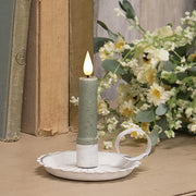 Sage Green LED Timer Taper - 4.5"H
