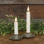 Grungy White LED Timer Taper - 4.5"H