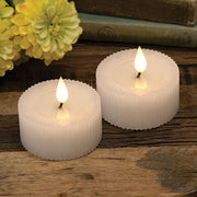Ridged White Timer Votives (Set of 2)
