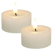 Ridged White Timer Votives (Set of 2)
