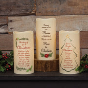 Christmas Memorial LED Candle - 8"  (3 Count Assortment)