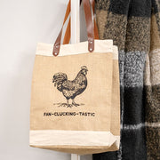 Fan-Clucking-Tastic Jute Tote