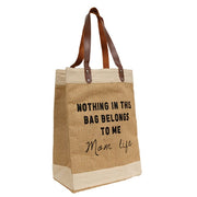 Mom Life Jute Tote