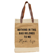 Mom Life Jute Tote