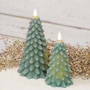 Green Wax Christmas Tree Timer Candle - 6.25"H