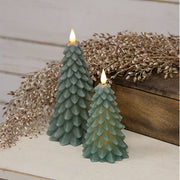 Green Wax Christmas Tree Timer Candle - 8.5"H