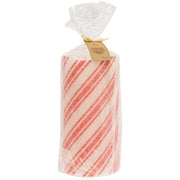 Frosty Candy Cane LED Pillar - 6" x 12"