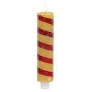 Thick Antiqued Candy Cane LED Taper - 8"