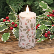 Sparkling Holly & Berries LED Timer Votive - 2 x 4