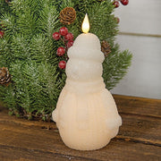 Sparkling Snowman Wax LED Timer Candle - 7-1/2 In H