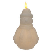 Sparkling Snowman Wax LED Timer Candle - 7-1/2 In H