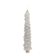 White Glittered Christmas Tree LED Taper - 9-3/4 in H