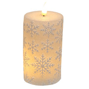 Glitter Snowflake Timer Pillar - 4 In H