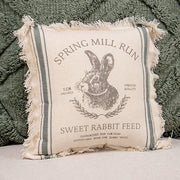 Sweet Rabbit Run Slate Feed Sack Stripe Pillow - 10"