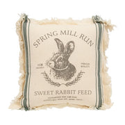 Sweet Rabbit Run Slate Feed Sack Stripe Pillow - 10"