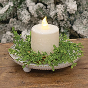 Antiqued White & Gold Raised Tart Pan - 6" dia