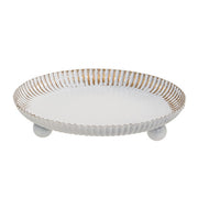 Antiqued White & Gold Raised Tart Pan - 6" dia