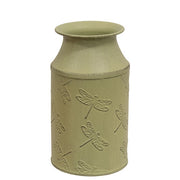 Distressed Dragonfly Embossed Metal Milk Can  (3 Count Assortment)