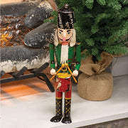 Recycled Metal Green Nutcracker with Drum