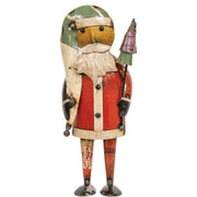 Vintage Metal Father Christmas with Tree