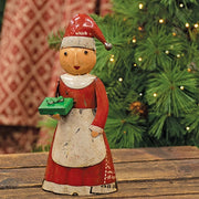 Vintage Metal Mrs. Claus with Present