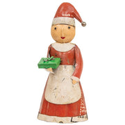 Vintage Metal Mrs. Claus with Present