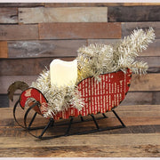 Recycled Red Metal Sleigh