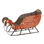 Recycled Red Metal Sleigh